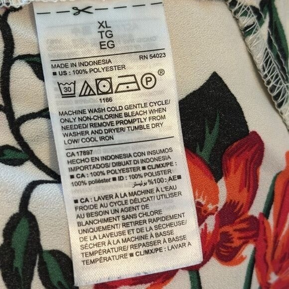 Old Navy Womens Floral Peplum Blouse XL White & Pink - Picture 4 of 10